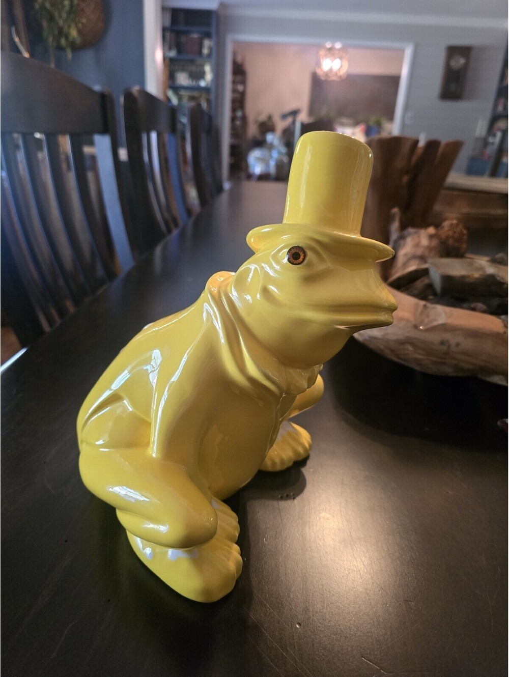 1950s Enchanto Company Yellow Frog With Top Hat California Pottery Bridgerton